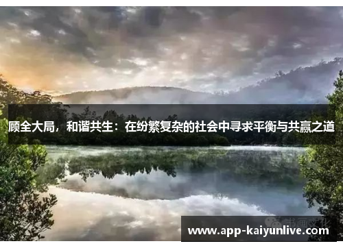 顾全大局，和谐共生：在纷繁复杂的社会中寻求平衡与共赢之道